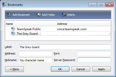 Enter server-information